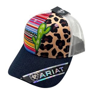 NWT Ariat Ladies Leopard Serape Cactus Snapback Hat